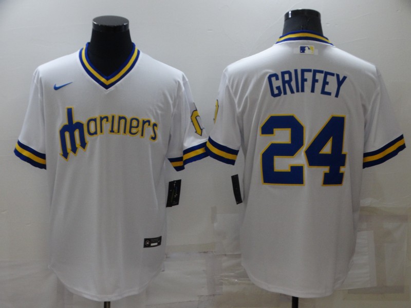 Men's Seattle Mariners Ken Griffey Jr. #24 White Jersey